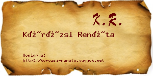 Körözsi Renáta névjegykártya
